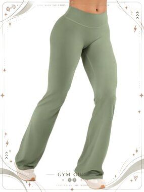 VOYJOY Women's Low Rise Workout Flare Leggings Buttery Soft Yoga Pants